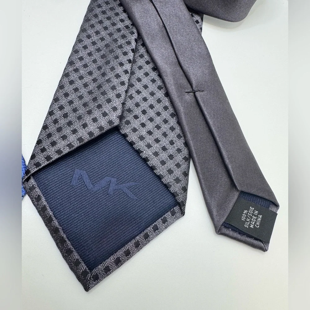 NWT - Michael Kors Men’s Silk Patterned Bundle Blue Black Necktie